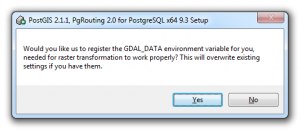Postgresql - PostGIS - GDAL_Data Environment Variable